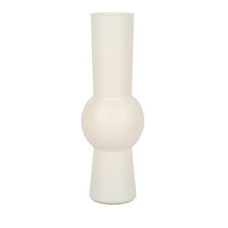 Off White Tall Glass Vase